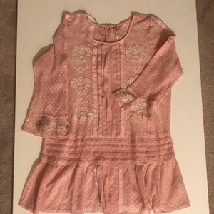 Free people-100% Cotton pink lace tunic-S
